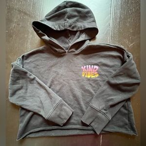 Old Navy Kind Vibes black crop hoodie, girls’ size 8